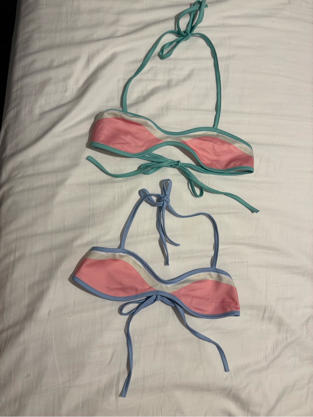 Women's color block Bandeau Bikini Tops (2 pieces)